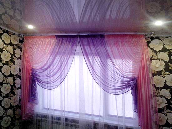 шторы и занавеска из тюлевой ткани - декорирование окна в Новороссийске