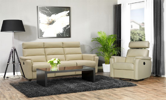 кожаные кресло и диван бежевые - премиум мягкая мебель в Геленджике